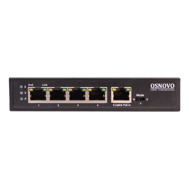 OSNOVO SW-8050/D SW-8050/D PoE Коммутатор/удлинитель Gigabit Ethernet на 5 портов c питанием по PoE
