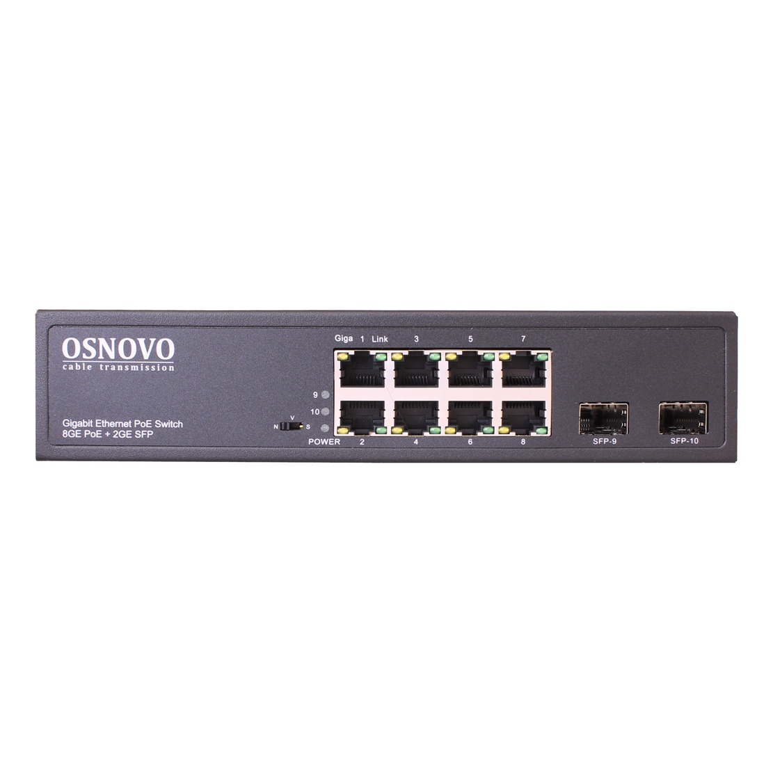 OSNOVO SW-80802(150W) SW-80802(150W) PoE коммутатор Gigabit Ethernet на 8 RJ45 + 2 SFP порта