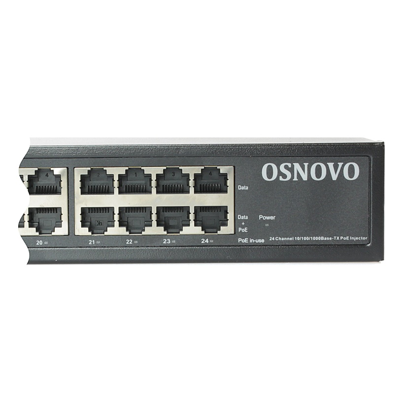 OSNOVO Midspan-24/370RG Midspan-24/370RG PoE-инжектор Gigabit Ethernet на 24 порта