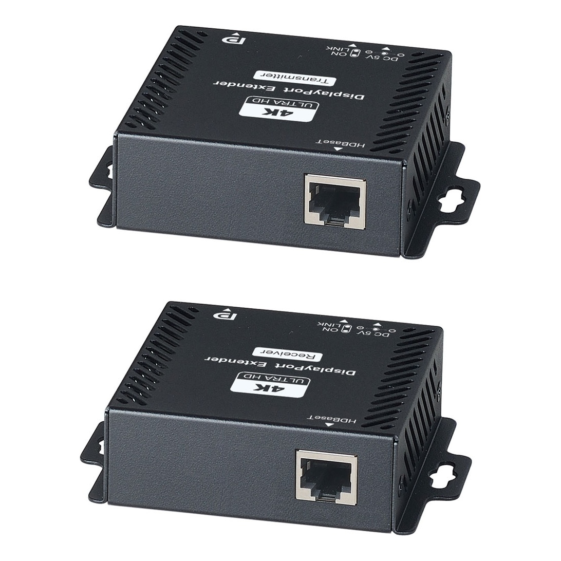SC&T DP02E Комплект для передачи (удлинитель) DisplayPort по одному кабелю витой пары CAT6a(HDBaseT) до 70м(1080px60Гц(12бит,3D), до 40м(4096х2160х60Гц(4:2:0) или 4096х2160х30Гц(4:4:4)